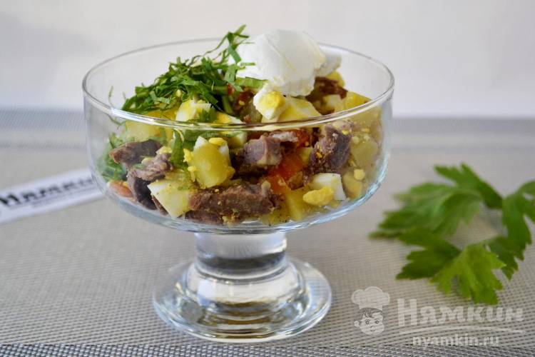 Салат из печени трески с картошкой - рецепты с фото