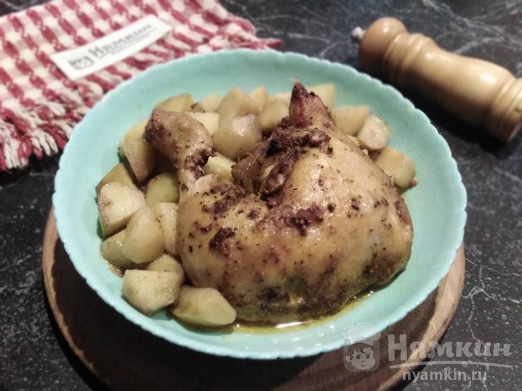 Сочная курица с картошкой в рукаве 