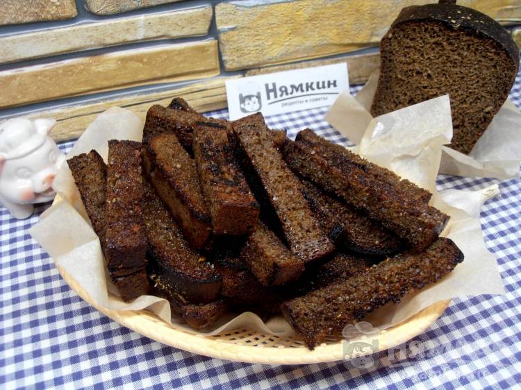 Сухарики из чёрного хлеба - рецепт с фото на ккал и 15 мин.