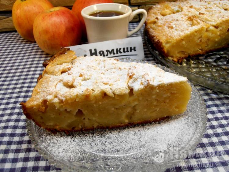 Творожный пирог с яблоками и корицей — рецепт с фото