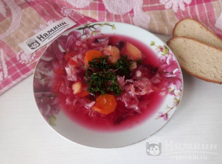 Постный борщ с варёной свеклой, квашеной и свежей капустой рецепт пошаговый с фото - paraskevat.ru