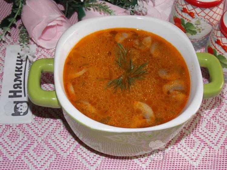 Постный грибной суп с овсяными хлопьями и картофелем в мультиварке