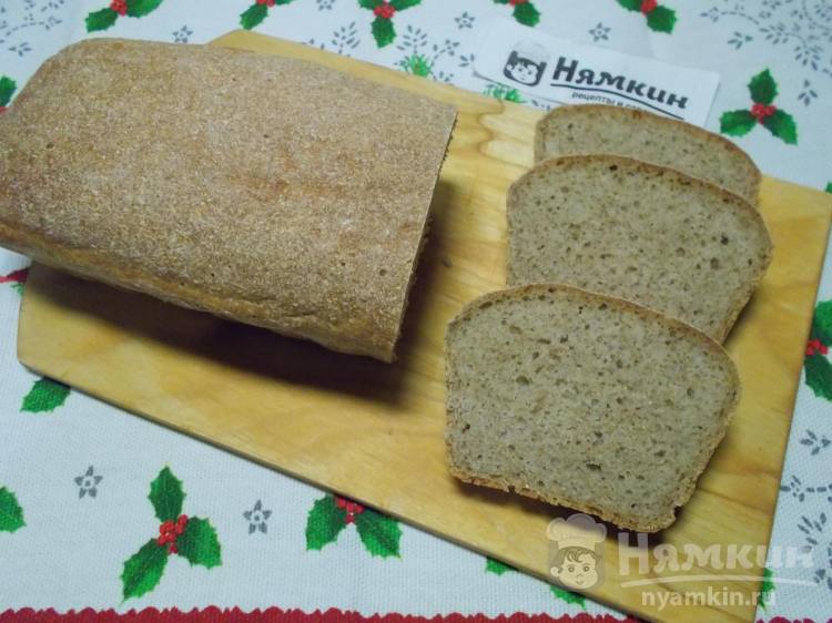 Хлеб из цельнозерновой муки на ржаной закваске в духовке