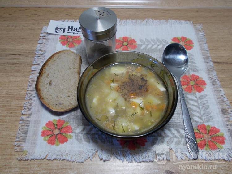 Суп с плавленым сыром и куриной грудкой