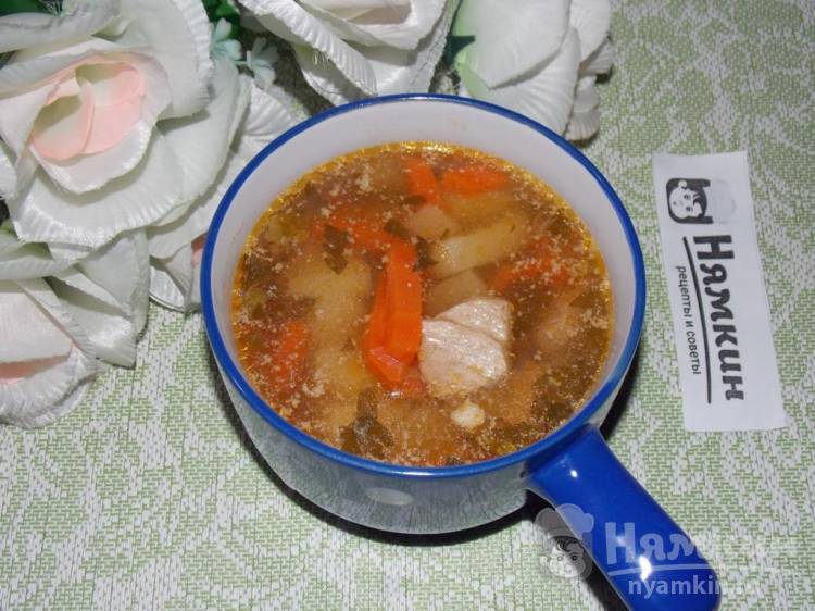 Картофельный суп на мясном бульоне