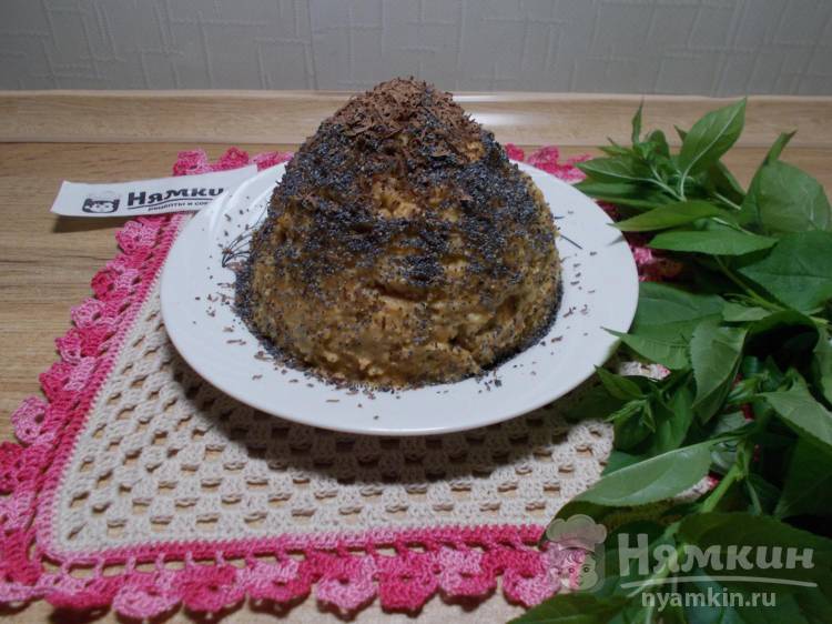 Быстрый торт без выпечки из печенья с вареной сгущенкой Муравейник