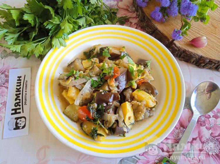 Овощное рагу с баклажанами и кабачками, пошаговый рецепт с фото