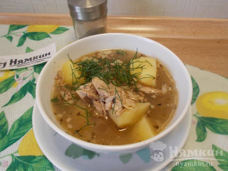 Густой картофельный суп со свининой в мультиварке