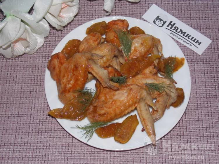 Куриные крылья с инжиром в кисло-сладком соусе в рукаве
