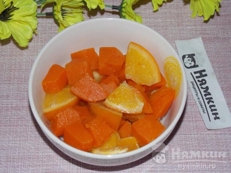 Полезный десерт из тыквы с апельсином в духовке
