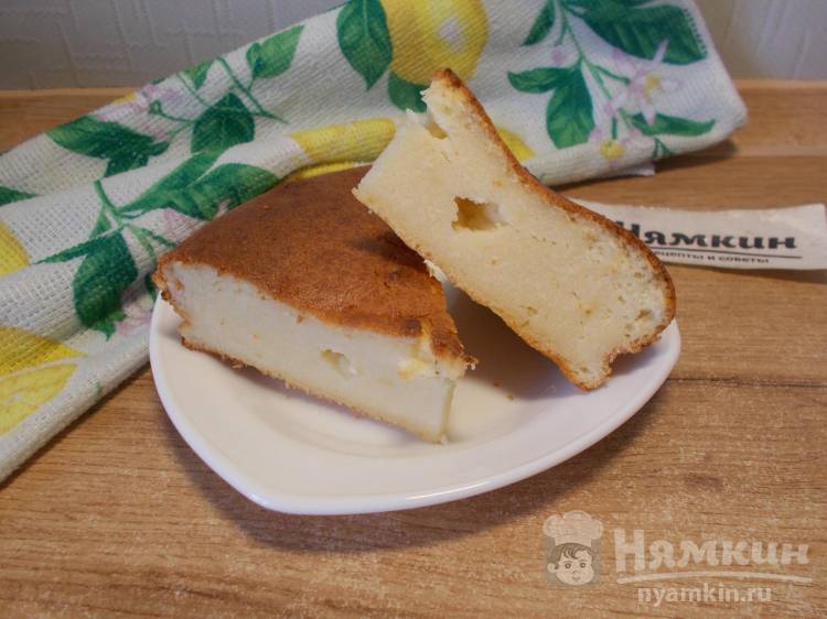Творожная запеканка с манкой и сливочным творожным сыром в духовке