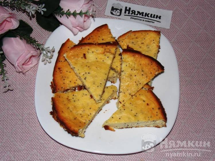 Творожная запеканка с манкой, сухим молоком и маком в духовке